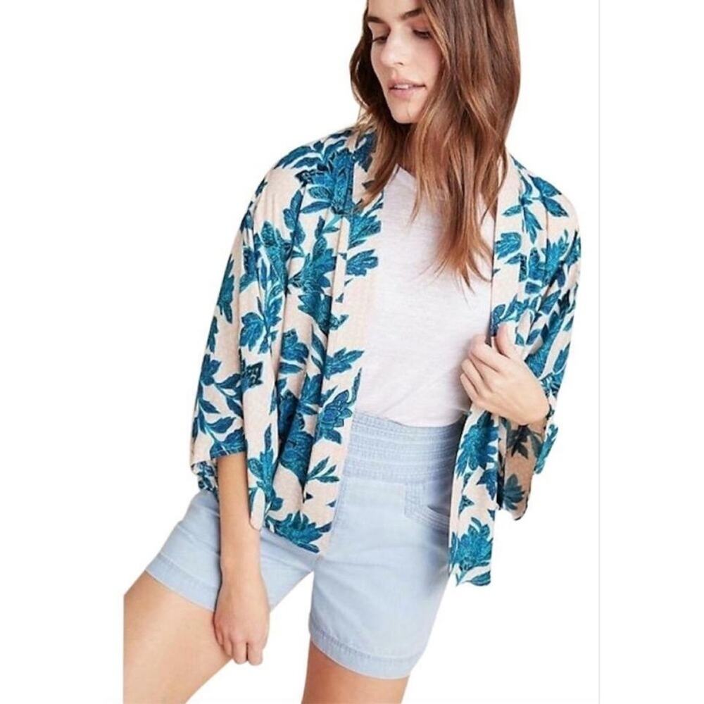 Andersen & Lauth Floral Kimono Shawl Top One Size